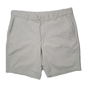 FootJoy Shorts Mens 36 Beige Performance Golf Chino 9” Inseam Flat Front